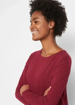 bonprix Kleider|Bekleidung·Pullover & Strickjacken|Jerseykleid in O-Shape rhododendronrot