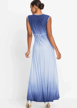 bonprix Bekleidung·Pullover & Strickjacken|Festliche Mode|Jerseykleid mit Drapierung blau / dunkelblau