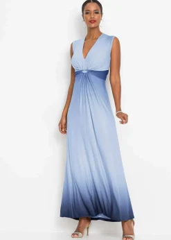 bonprix Bekleidung·Pullover & Strickjacken|Festliche Mode|Jerseykleid mit Drapierung blau / dunkelblau