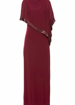 bonprix Bekleidung·Pullover & Strickjacken|Kleider|Jerseykleid mit Pailletten dunkelrot