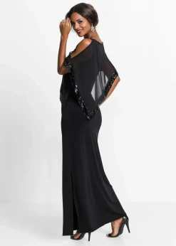 bonprix Bekleidung·Pullover & Strickjacken|Kleider|Jerseykleid mit Pailletten dunkelrot