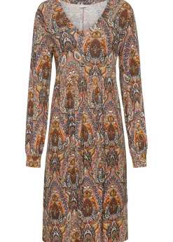 bonprix Bekleidung·Pullover & Strickjacken|Kleider|Jerseykleid mit Paisley rot/bunt Paisley