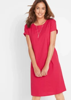 bonprix Kleider|Basics|Jerseykleid mit reiner Bio-Baumwolle rot