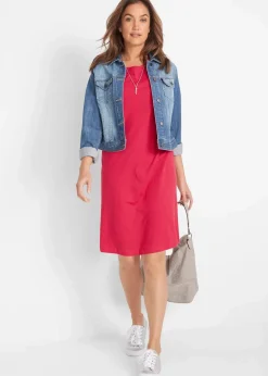 bonprix Kleider|Basics|Jerseykleid mit reiner Bio-Baumwolle rot