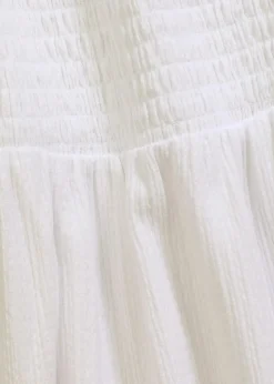 bonprix Bekleidung·Pullover & Strickjacken|Kleider|Jerseykleid mit Smok-Detail weiß