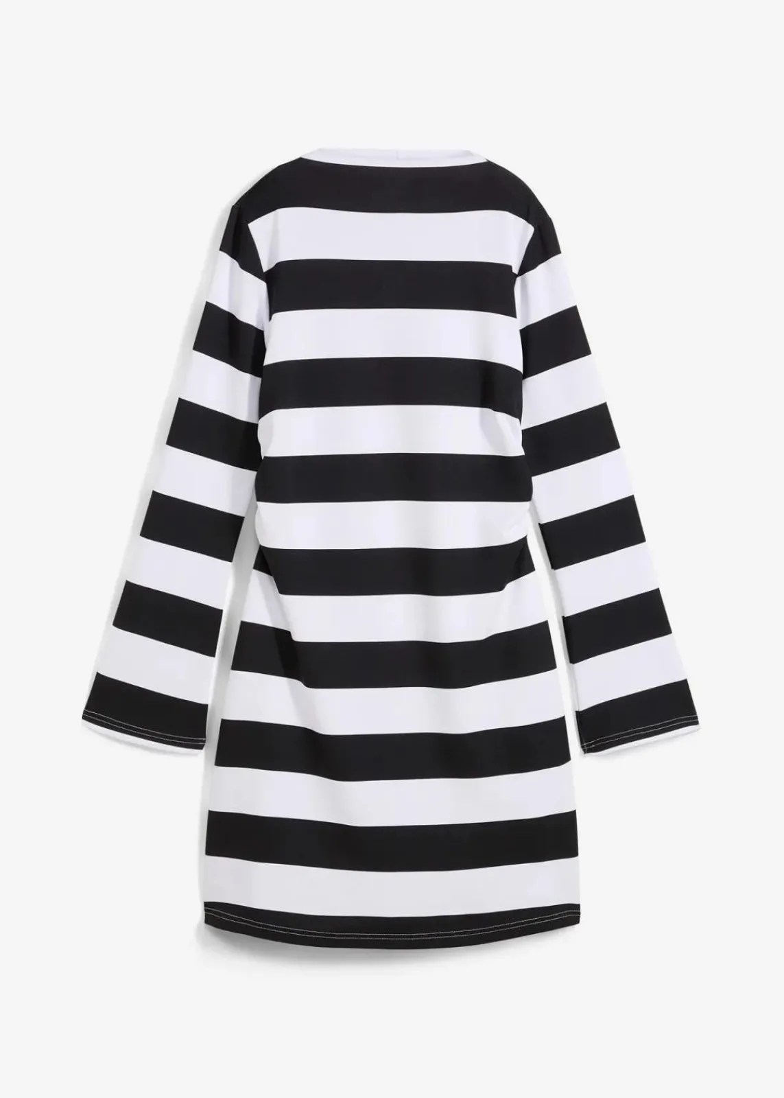 bonprix Nachhaltigere Materialien|Kleider|Jerseykleid mit Stehkragen schwarz/weiß gestreift