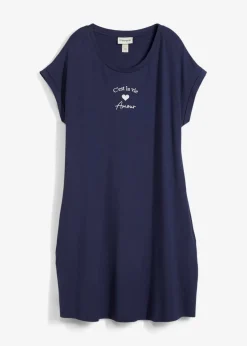 Jersey-Kleid mit Stickerei aus Viskose-Elasthan-Mix|bonprix New