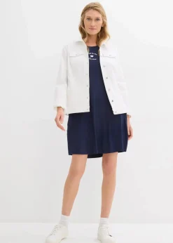 Jersey-Kleid mit Stickerei aus Viskose-Elasthan-Mix|bonprix New