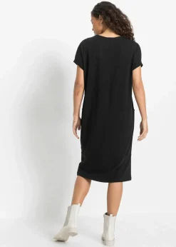 bonprix Bekleidung·Pullover & Strickjacken|Kleider|Jerseykleid mit Taschen schwarz