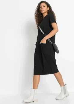bonprix Bekleidung·Pullover & Strickjacken|Kleider|Jerseykleid mit Taschen schwarz