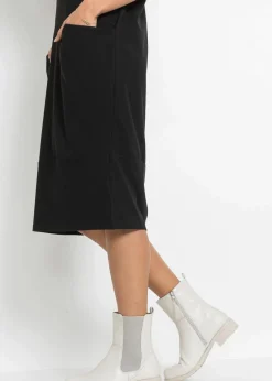 bonprix Bekleidung·Pullover & Strickjacken|Kleider|Jerseykleid mit Taschen schwarz