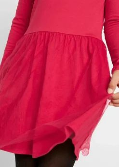 bonprix Mädchen 9-16 Jahre·Kleider & Jumpsuits|Mädchen 2-8 Jahre·Nachhaltigere Materialien|Jerseykleid mit Tüll rot