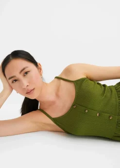 Jersey-Kleid mit Volants und dekorativer Knopfleiste|bonprix Discount