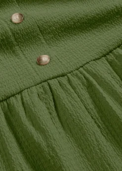 Jersey-Kleid mit Volants und dekorativer Knopfleiste|bonprix Discount