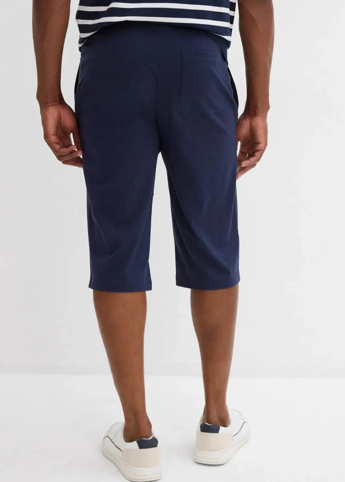 bonprix Große Größen|Shorts|Jersey-Longshorts aus reiner Bio-Baumwolle (2er Pack) dunkelblau+schwarz