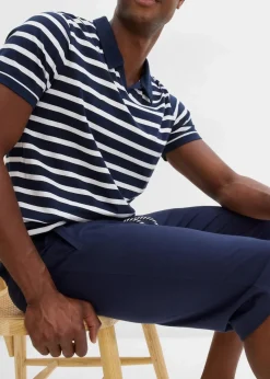 bonprix Große Größen|Shorts|Jersey-Longshorts aus reiner Bio-Baumwolle (2er Pack) dunkelblau+schwarz