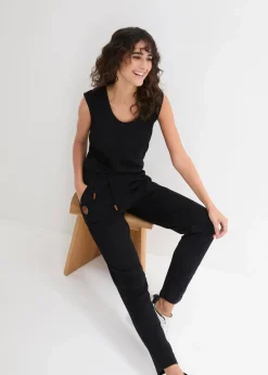 bonprix Bekleidung·Homewear|Jumpsuits|Jersey-Overall aus Baumwoll-Mix schwarz