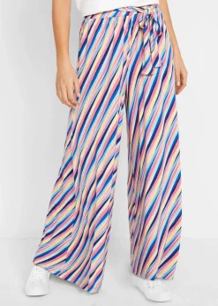 bonprix Bekleidung·Kleider|Jersey-Palazzohose aus softem Viskose-Mix bunt gestreift