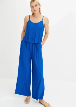 bonprix Bekleidung·Homewear|Jumpsuits|Jerseyplisee-Jumpsuit arktikblau