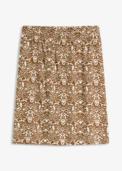 bonprix Bekleidung·Sportbekleidung|Röcke|Jersey-Rock gewürzbraun/naturbeige graphisch bedruckt