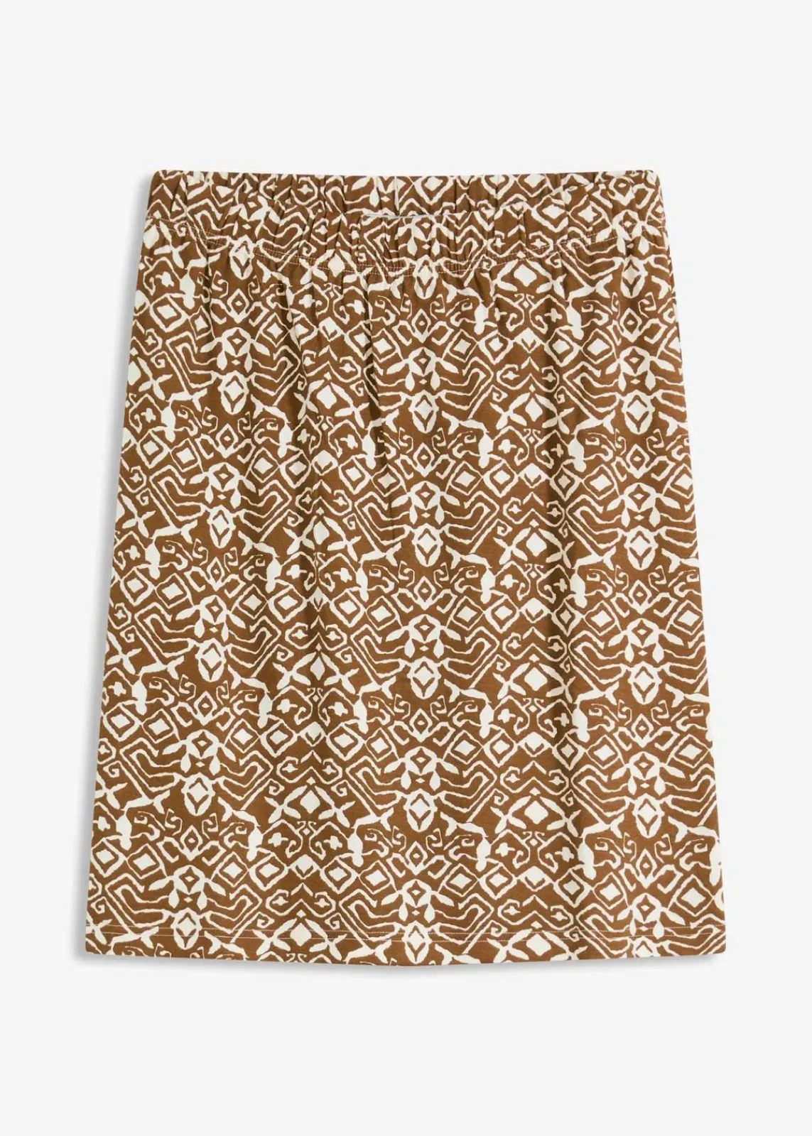 bonprix Bekleidung·Sportbekleidung|Röcke|Jersey-Rock gewürzbraun/naturbeige graphisch bedruckt