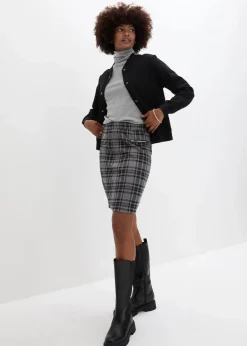 bonprix Bekleidung·Sportbekleidung|Röcke|Jersey-Rock schwarz/hellgrau kariert