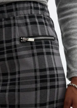 bonprix Bekleidung·Sportbekleidung|Röcke|Jersey-Rock schwarz/hellgrau kariert