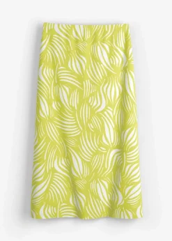 bonprix Bekleidung·Sportbekleidung|Röcke|Jersey-Rock aus Bio-Baumwolle mit Stretch zitrusgelb/wollweiß bedruckt