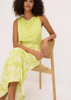 bonprix Bekleidung·Sportbekleidung|Röcke|Jersey-Rock aus Bio-Baumwolle mit Stretch zitrusgelb/wollweiß bedruckt