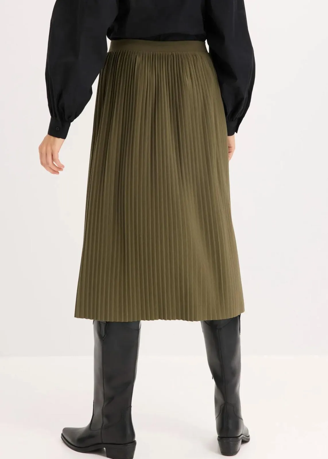 bonprix Bekleidung·Sportbekleidung|Röcke|Jersey-Rock aus fließendem Viskose-Mix dunkeloliv