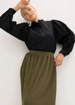 bonprix Bekleidung·Sportbekleidung|Röcke|Jersey-Rock aus fließendem Viskose-Mix dunkeloliv