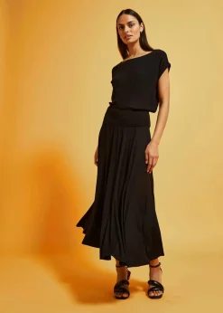 bonprix Röcke|Nachhaltigere Materialien|Jersey-Rock aus fließender Viskose schwarz