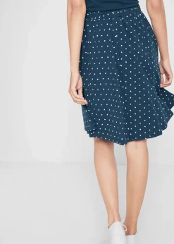 bonprix Bekleidung·Sportbekleidung|Röcke|Jersey-Rock (2er Pack) dunkelblau/weiß gepunktet + schwarz