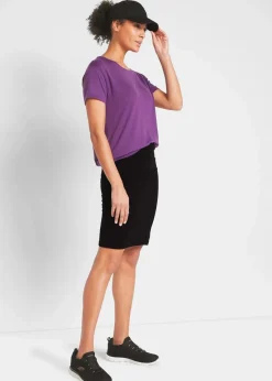 bonprix Nachhaltigere Materialien|Röcke|Jersey-Rock mit Radlerhose schwarz