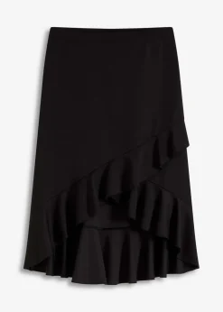 bonprix Bekleidung·Sportbekleidung|Röcke|Jersey-Rock mit Volants schwarz