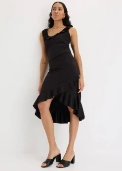 bonprix Bekleidung·Sportbekleidung|Röcke|Jersey-Rock mit Volants schwarz