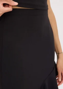 bonprix Bekleidung·Sportbekleidung|Röcke|Jersey-Rock mit Volants schwarz