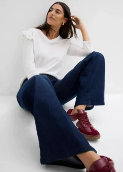 bonprix Nachhaltigere Materialien|Shirts & Tops|Jersey-Shirt aus Baumwollmix wollweiß