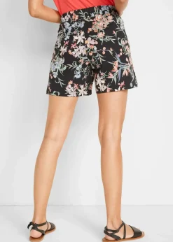 bonprix Bekleidung·Outdoorbekleidung|Bekleidung·Kleider|Jersey-Shorts aus elastischem Baumwoll-Mix (2er Pack) schwarz+schwarz bedruckt