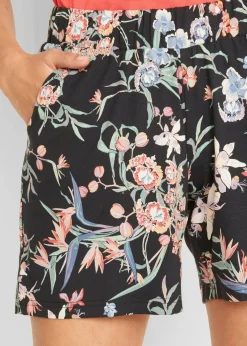 bonprix Bekleidung·Outdoorbekleidung|Bekleidung·Kleider|Jersey-Shorts aus elastischem Baumwoll-Mix (2er Pack) schwarz+schwarz bedruckt