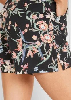 bonprix Bekleidung·Outdoorbekleidung|Bekleidung·Kleider|Jersey-Shorts aus elastischem Baumwoll-Mix (2er Pack) schwarz+schwarz bedruckt