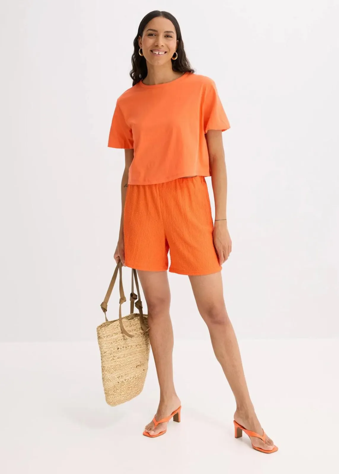 bonprix Bekleidung·Outdoorbekleidung|Bekleidung·Kleider|Jersey-Shorts aus leichtem Crêpe mango