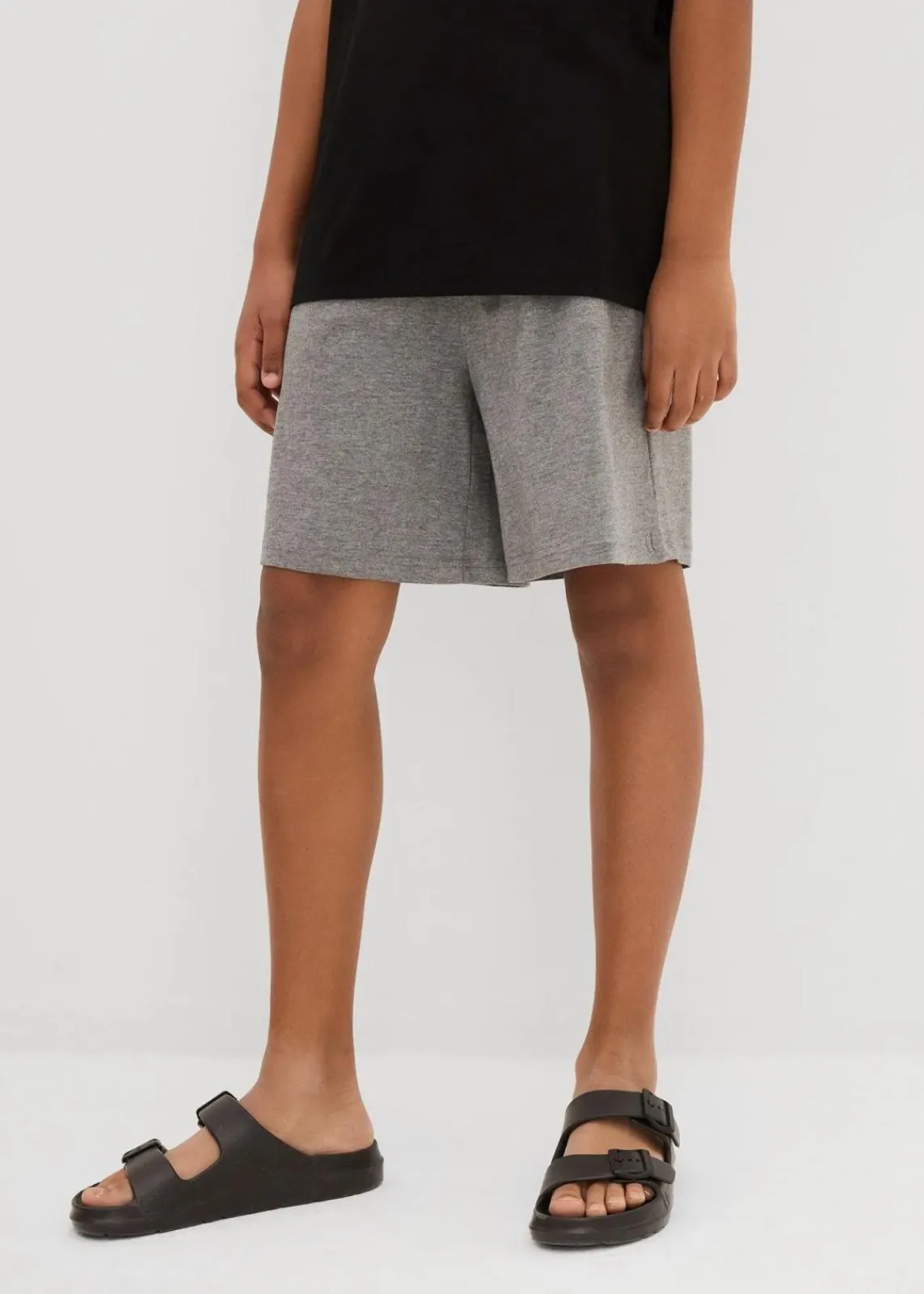 bonprix Jungen 9-16 Jahre·Mehrfachpacks|Jungen 9-16 Jahre·Shorts|Jersey-Shorts (2er Pack) dunkelblau+grau meliert