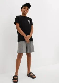 bonprix Jungen 9-16 Jahre·Mehrfachpacks|Jungen 9-16 Jahre·Shorts|Jersey-Shorts (2er Pack) dunkelblau+grau meliert