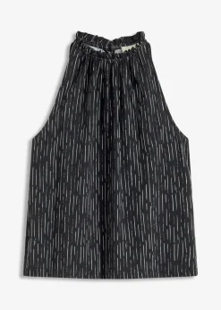 bonprix Shirts & Tops|Jersey-Top schwarz bedruckt