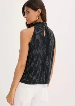 bonprix Shirts & Tops|Jersey-Top schwarz bedruckt