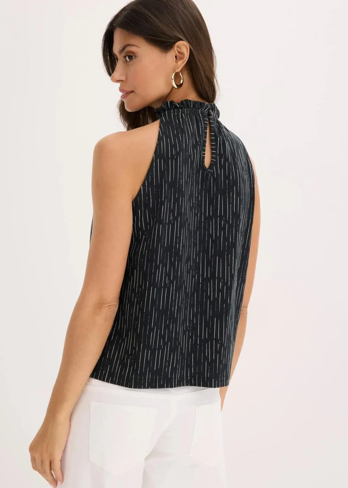 bonprix Shirts & Tops|Jersey-Top schwarz bedruckt