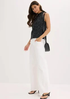 bonprix Shirts & Tops|Jersey-Top schwarz bedruckt