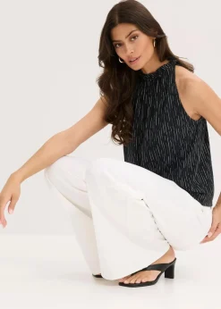 bonprix Shirts & Tops|Jersey-Top schwarz bedruckt