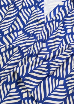 bonprix Bekleidung·Pullover & Strickjacken|Kleider|Jersey-Tunika-Kleid aus softem Viskose-Mix blau/weiß graphisch bedruckt